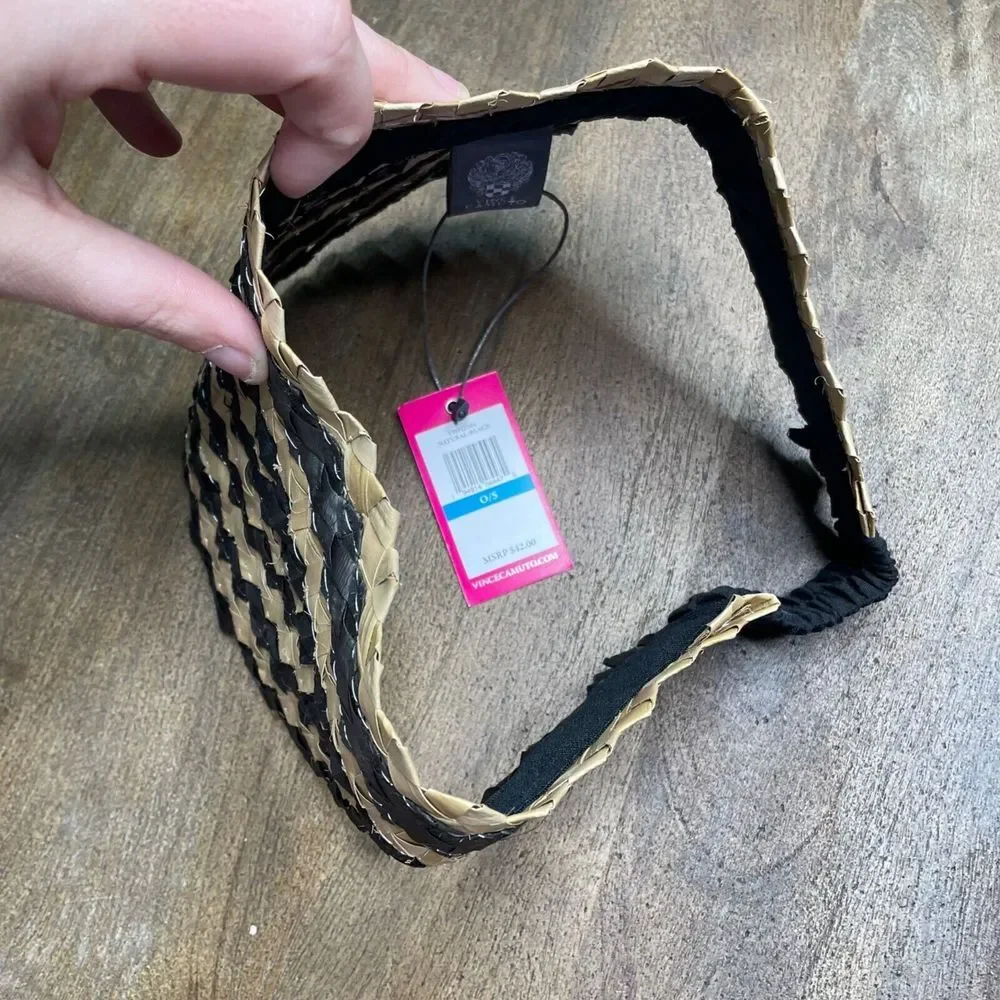 Vince Camuto Woven Straw Sun Visor Hat‎ One Size Vacation NWT